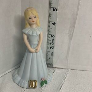 Enesco 1981 Growing Up Birthday Girls 10 Year Old Blonde Vintage Figurine